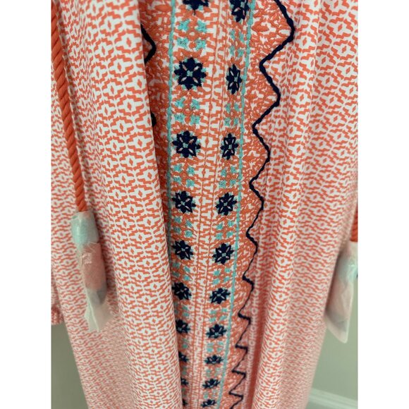 Cabana Life Tunic Dress Womens Size Large New PInk Nylon Blend w/ Tassels New - Picture 13 of 14